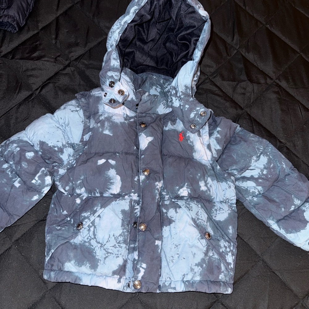 Polo by Ralph Lauren Kids Gray Tie-Dye Puffer Jacket
